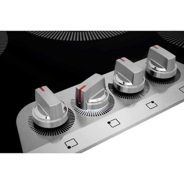 Gallery 30 in. Radiant Electric Cooktop in Stainless Steel with 4 Burner Elements, including Dual Burner