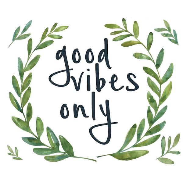 WallPops 17.25 in. x 19.5 in. Green Good Vibes Only Wall Quote
