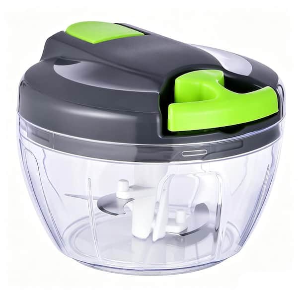 500ml Manual Food Processor Vegetable Chopper, Portable Hand Pull String Garlic Mincer Onion Cutter