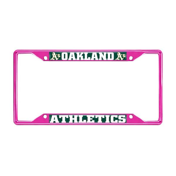 FANMATS Universal Fit MLB - Oakland Athletics License Plate Frame - Pink