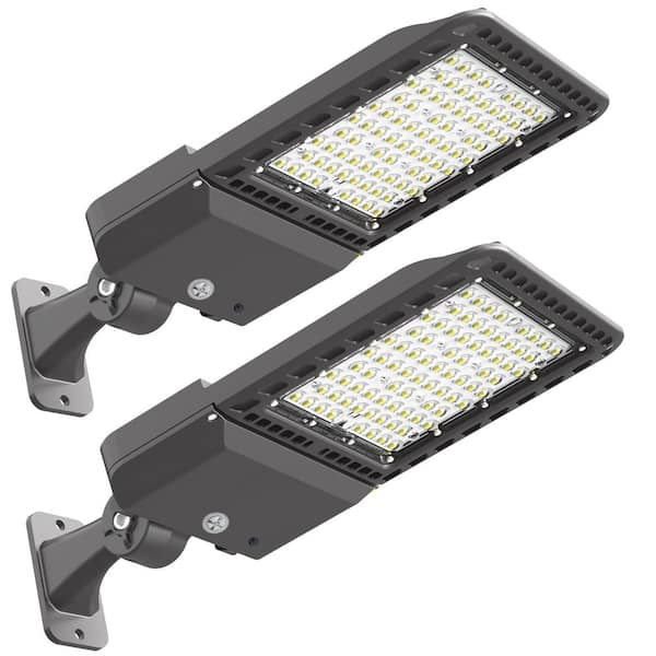 Bieuoram Outdoor Bronze 800-Watt Equivalent Integrated LED 200-Watt Slip Fitter Parking Lot Area Light 5000K 28000 Lumens(2-Pack)
