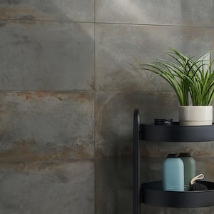 Angela Harris Fuller Graphite 11.81 in. x 23.62 in. Polished Porcelain Floor and Wall Tile (11.62 sq. ft./Case)
