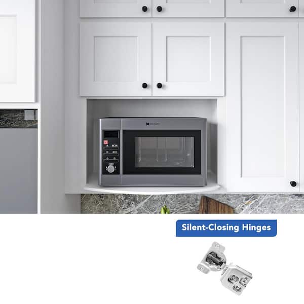 30 in. W x 17 in. D x 36 in. H Ready to Assemble Solid Wood Shaker Microwave Wall Kitchen Cabinet in White