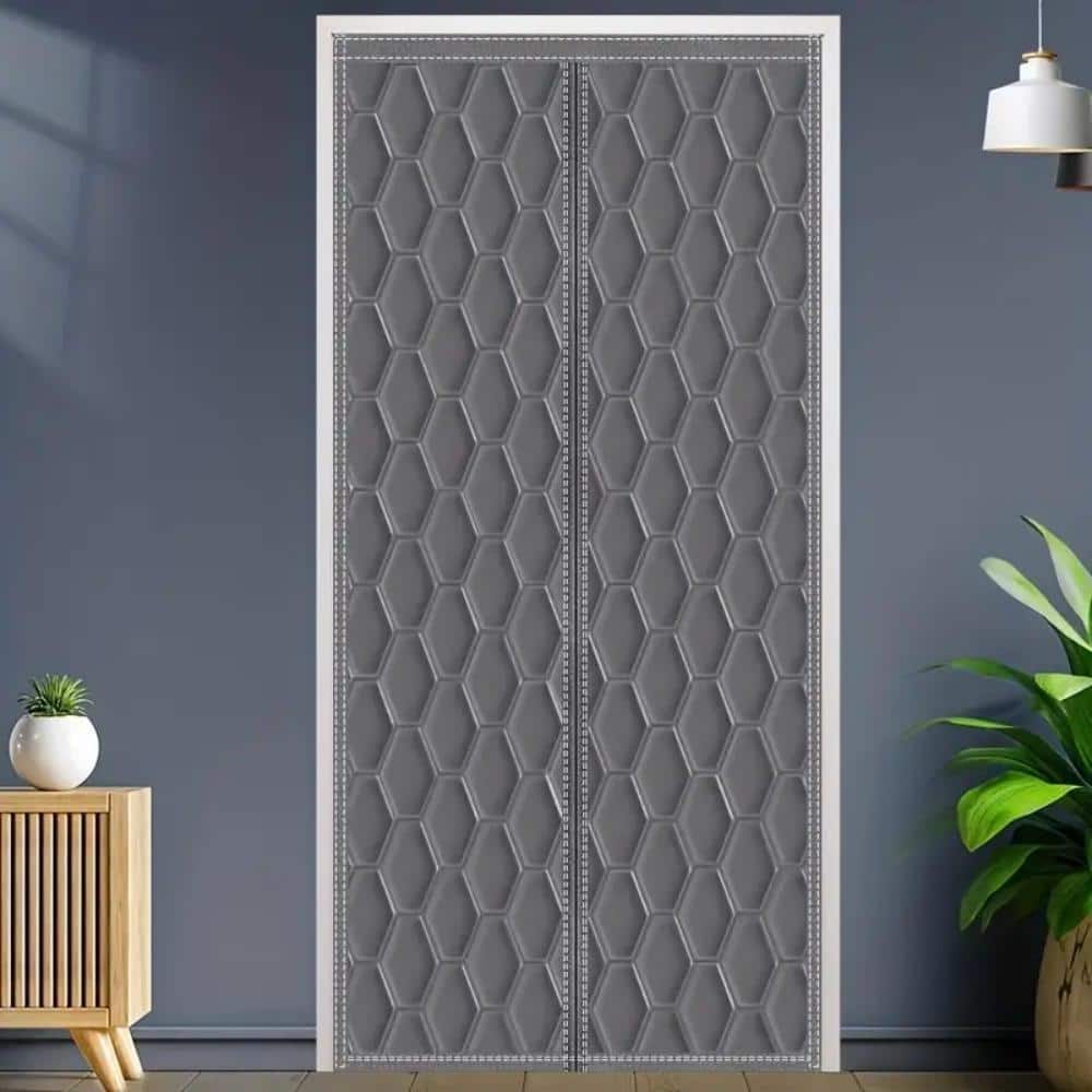 Thermal Insulated Door Curtain,Noise Barrier Soundproof Blanket for  Door,Storm Doors for Front Door,Weatherproof, Windproof, Weighted  Bottom,for