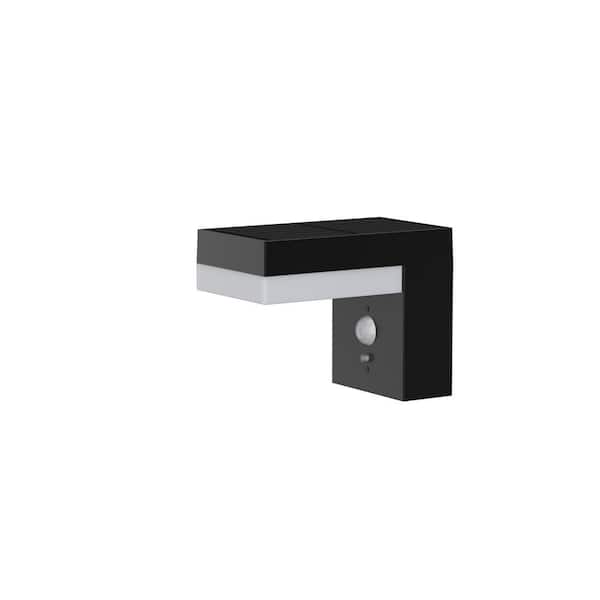 Mediterraneo Venus Black Motion Sensing Solar LED Outdoor Wall Cylinder Light