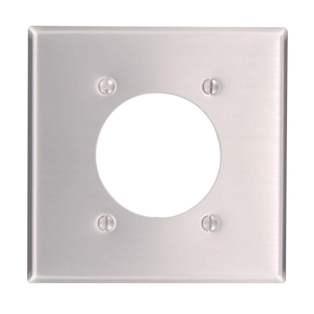 UPC 078477424803 product image for 2-Gang Aluminum 2.15 in. Single Outlet/Receptacle Metal Standard Wall Plate (1-P | upcitemdb.com