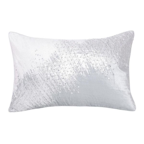 HomeRoots Ivory Abstract Polyester 16 in. x 24 in. Throw Pillow