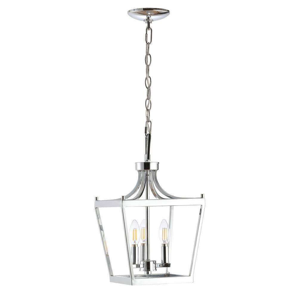 Larton Chrome 10'' LED Contemporary Lantern Pendant
