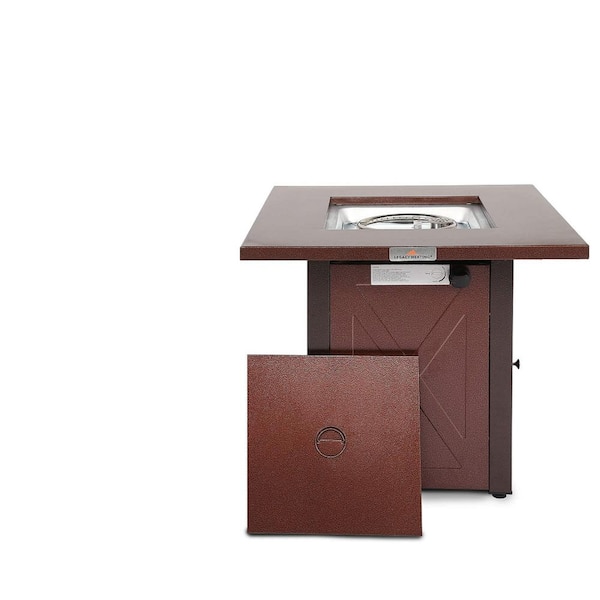 Unbranded Brown Outdoor Propane Gas Metal Fire Pit Table