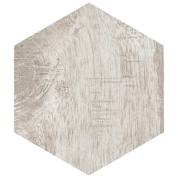 Merola Tile Sawnwood Hex Grey 8-5/8 in. x 9-7/8 in. Porcelain Floor and Wall Tile (11.5 sq. ft./Case)