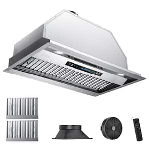 30 in. 900 CFM Ducted Insert Range Hood in Stainless Steel with LED 4 Speed Gesture Sensing and Touch Control Panel