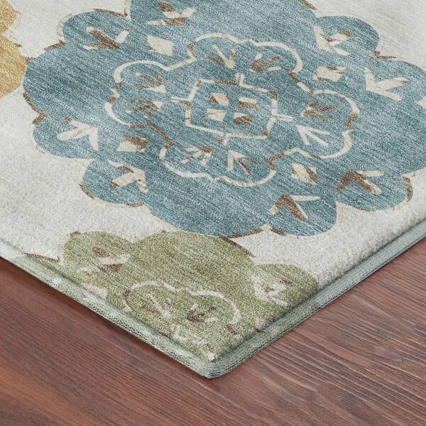 Mayfield Premium Machine Washable Abstract AMF2353 Seaside 9 ft. x 12 ft. Area Rug