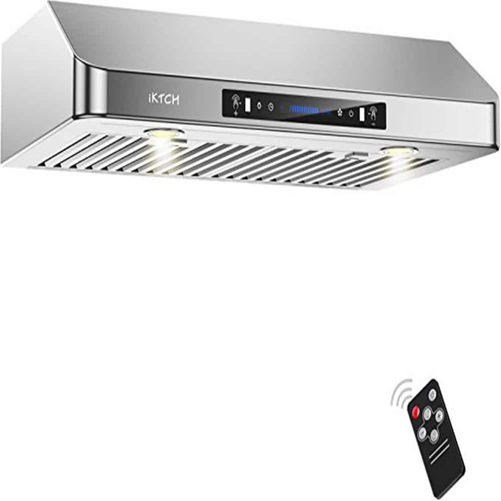 iKTCH 42 in. 900 CFM Ducted under the cabinet Range Hood in Stainless Steel with Gesture Control with light, Silver -  IKC01-42