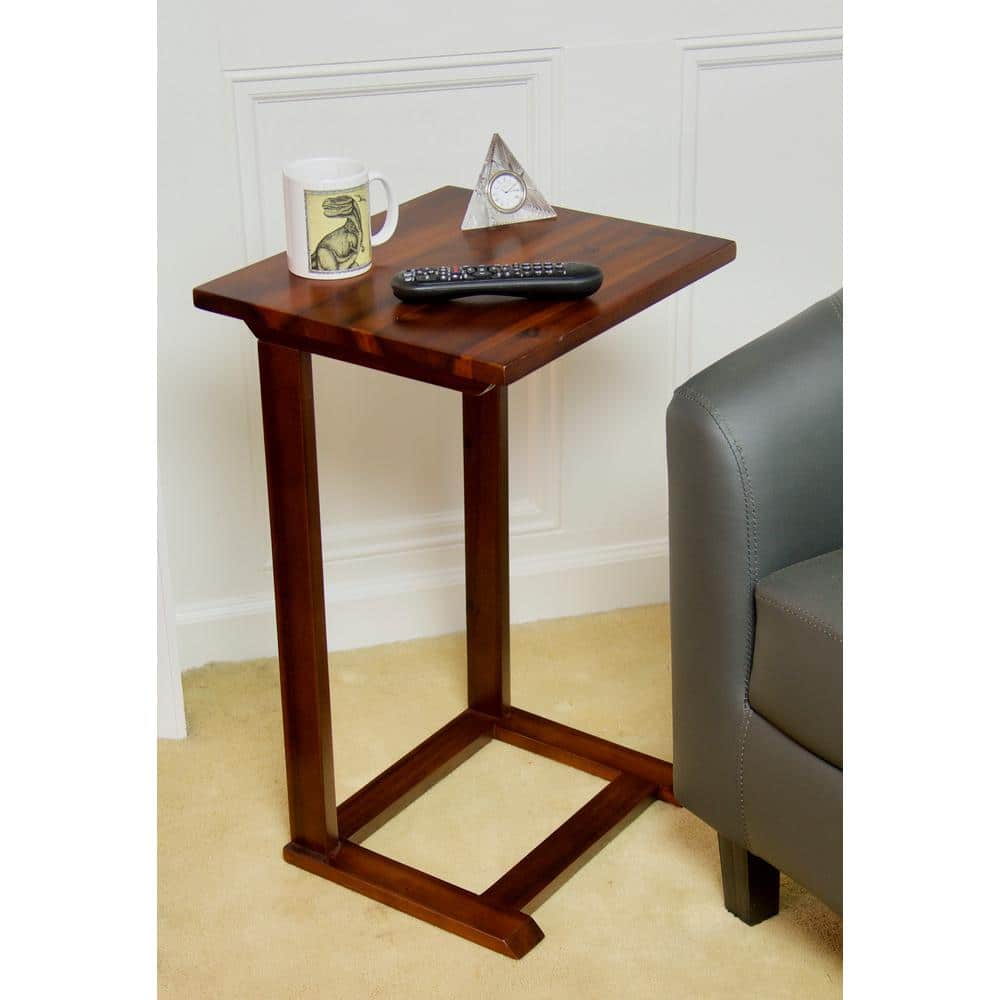 Solid Acacia Dark Mahogany C-Table with Clear Lacquer Finish