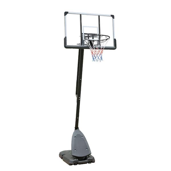 Huluwat 7 ft. to 10 ft. H Adjustment Portable Poolside Basketball Hoop Goal 44 in. Backboard, with Stable Base and Wheels