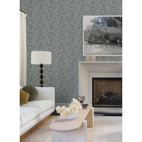 Gabriel Blue Fern Non-Pasted Wallpaper Sample