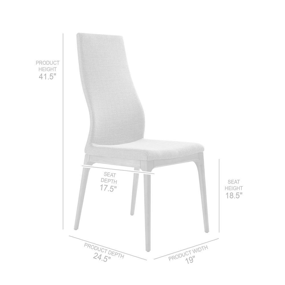 Parker 19'' Gray Fabric and Walnut Wood Mid-Century Side Chair