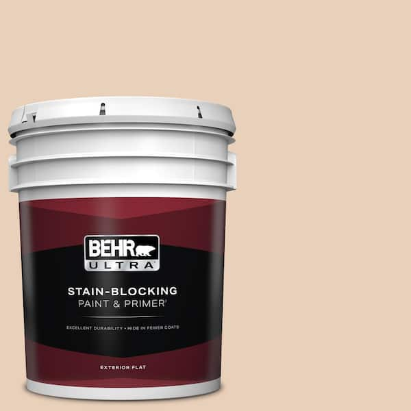 BEHR ULTRA 5 gal. #S230-1 Buff Tone Flat Exterior Paint & Primer