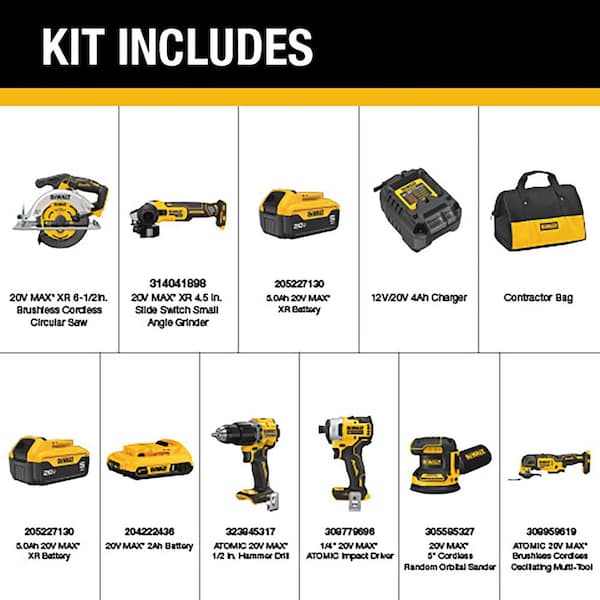 20V Lithium-Ion Cordless 6-Tool Combo Kit with (2) 5 Ah and 2 Ah Batteries Charger and TOUGH SYSTEM 2.0 Rolling Toolbox