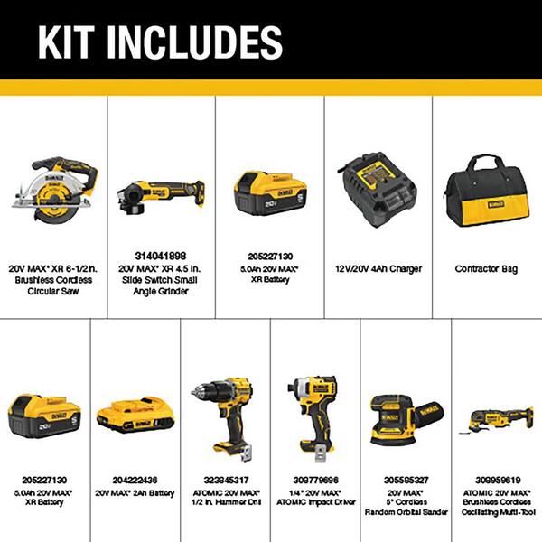 20V Lithium-Ion Cordless 6-Tool Combo Kit with (2) 5 Ah and 2 Ah Batteries Charger and TOUGH SYSTEM 2.0 Rolling Toolbox