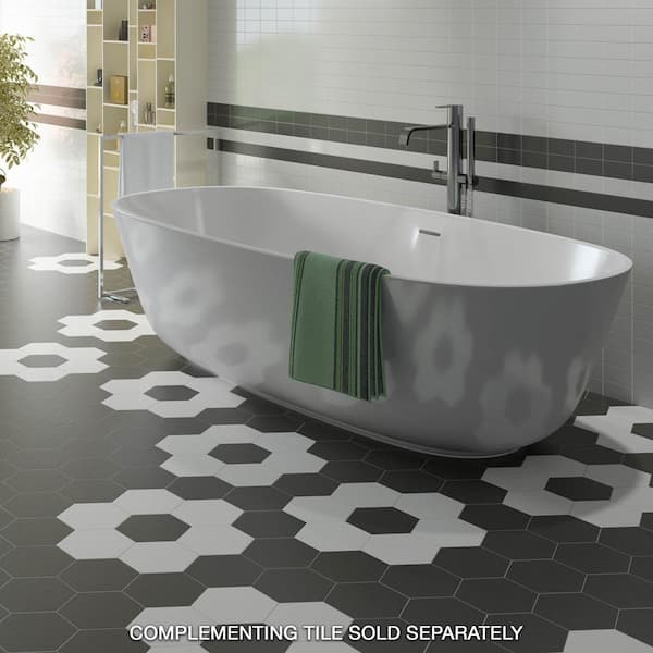 Hexatile Matte Blanco 7 in. x 8 in. Porcelain Floor and Wall Tile (2.2 sq. ft. / Pack)