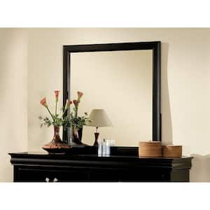 36 in. W x 38 in. H Rectangle Wood Frame Black Mirror