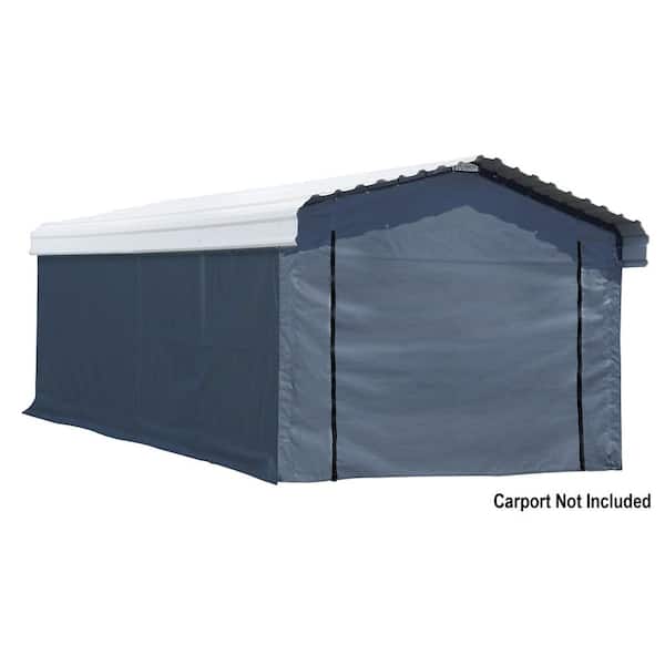 Arrow 12 ft. W x 20 ft. D Enclosure Kit for Carport with Convenient Drive-Through Access and Heat-Sealed Seams