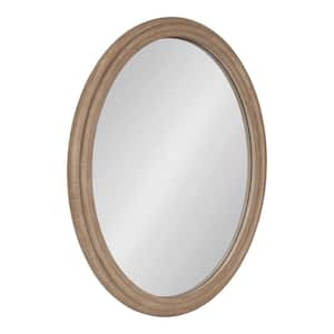 Mansell 24.00 in. W x 30.00 in. H Brown Oval Rustic Framed Decorative Wall Mirror