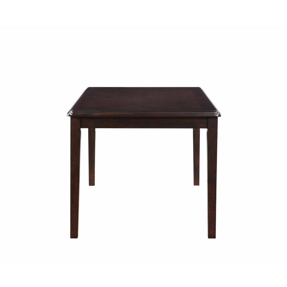Gia 60" Ebony Wood Dining Set with 4 Black PU Chairs