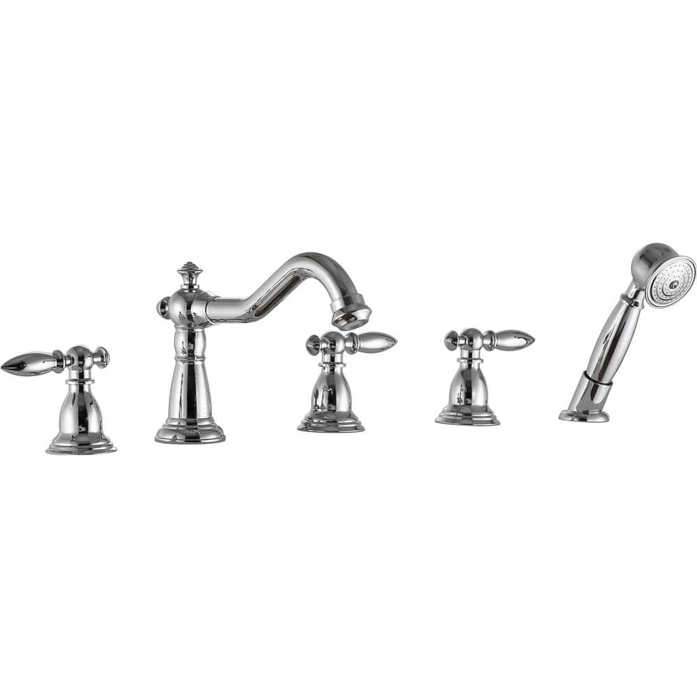 ANZZI Patriarch 2-Handle Deck-Mount Roman Tub Faucet with Handheld Sprayer  in Polished Chrome FR-AZ091CH - The Home Depot