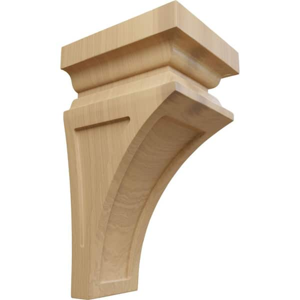 Ekena Millwork 5 in. x 10 in. x 5-3/4 in. Cherry Medium Nevio Wood Corbel