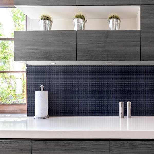 Hudson Edge Blue Eye 12 in. x 12 in. Porcelain Floor and Wall Mosaic Tile (10.6 sq. ft./Case)