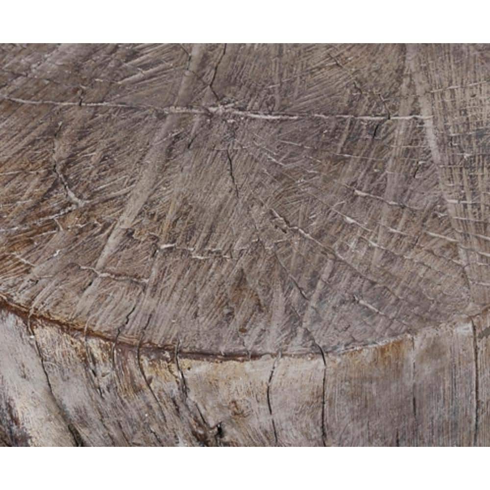 9.7 in. Round Natural Medium Tree Stump Cement Stool - thumbnail 2