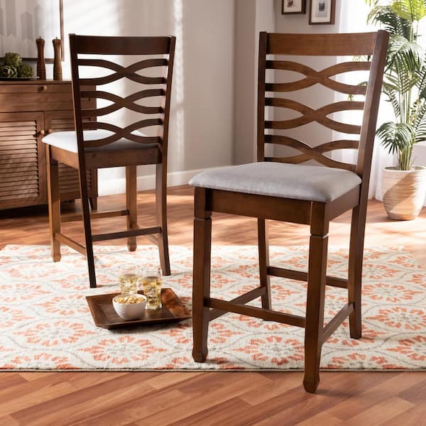 Lanier 25 in. Walnut Counter Stool (Set of 2)
