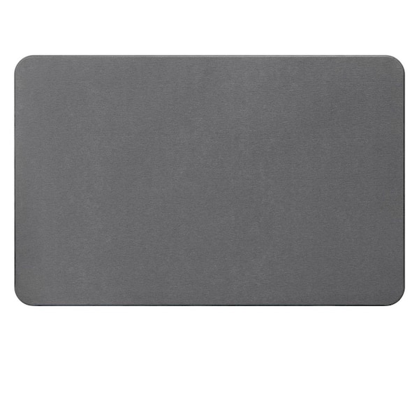 15.4 in. x 23.6 in. Diatomite Stone Bath Mat in Dark Grey, Non-Slip Natural Diatomaceous Earth Bathtub Fast Drying Mats