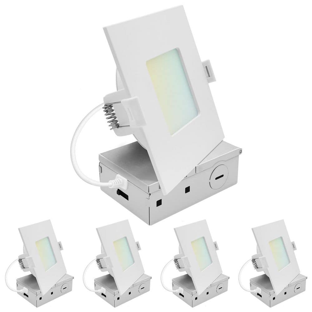 4 In. Integrated LED Square Recessed Light, Mini Panel Light, 5CCT, 1000LM, 11W, 100°, Dimmable, ETL Listed 4 Pack price history on PriceWatchPro