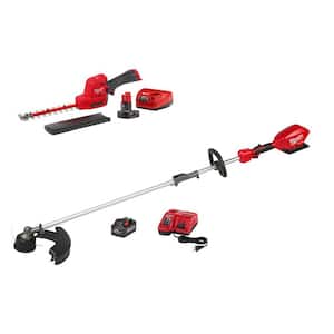 M12 FUEL 8 in. 12V Lithium-Ion Brushless Cordless Hedge Trimmer Kit and M18 FUEL QUIK-LOK String Trimmer Kit (2-Tool)