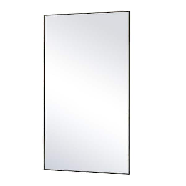 34 in. W x 76 in. H Rectangular Black Aluminum Alloy Framed Modern Oversized Wall Mirror