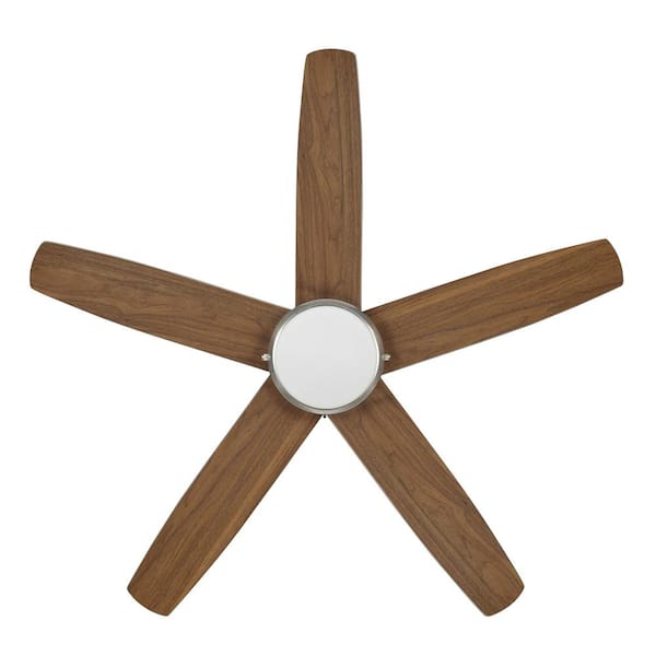 Riplee 44 in. Indoor Brushed Nickel Hugger Ceiling Fan with Integrated White Color Changing LED Light Kit