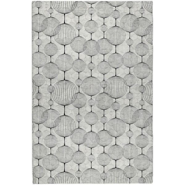 Dream Shag Premium Machine Washable Abstract ADS732 White 9 ft. x 12 ft. Area Rug
