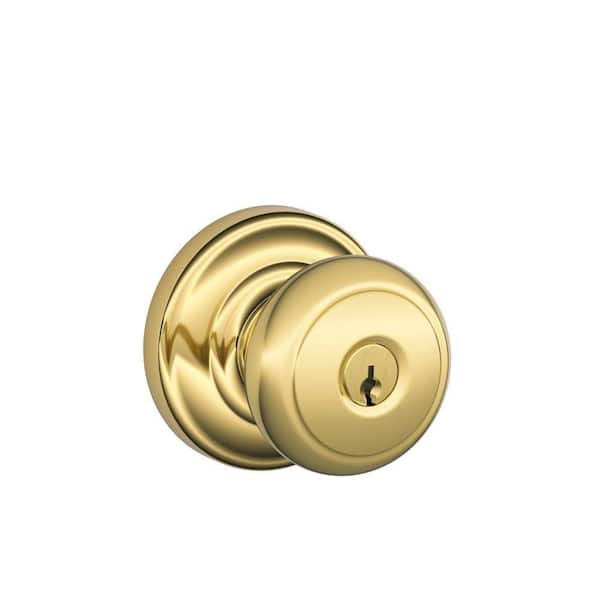 Schlage Andover Bright Brass Keyed Entry Door Knob