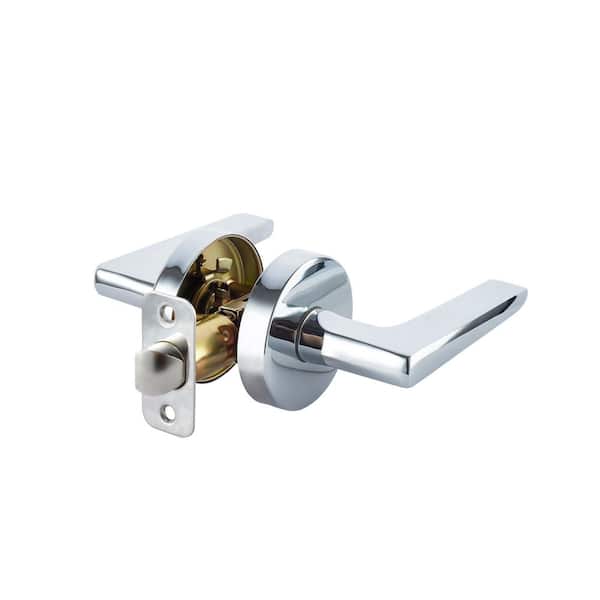 Contra Collection Modern Polished Chrome Grade 3 Passage Hall/Closet Door Handle with UL Latch