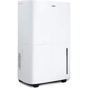 150 pt. 7,000 Sq. Ft. Dehumidifier in. White with Pump, Drain Hose and Bucket for Basement, Garage, Auto Defrost, Timer