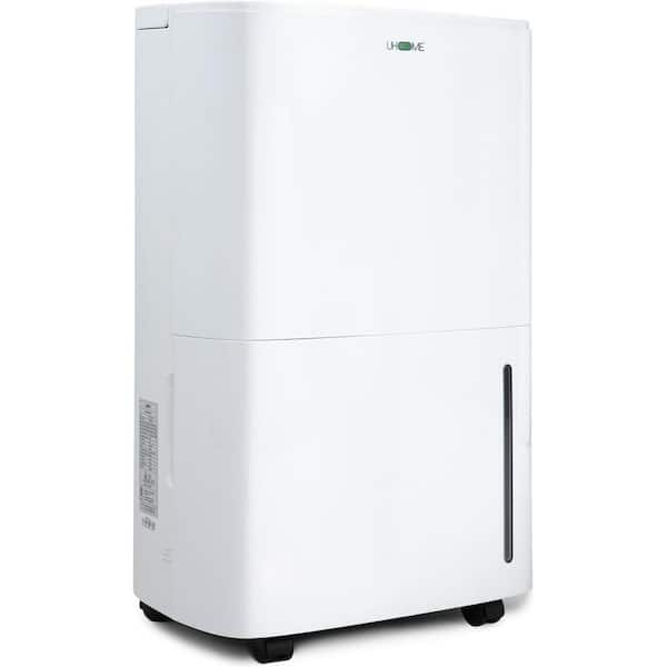 150-Pint Dehumidifier for 7,000 sq. ft. White, with Pump,Drain Hose, Bucket, Auto Defrost, Timer, for Basement or Garage