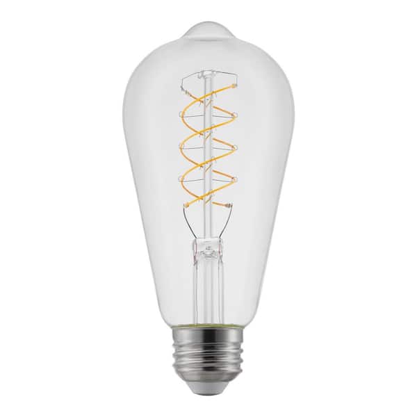 EcoSmart 40-Watt Equivalent ST19 Dimmable Fine Bendy Filament LED Vintage Edison Light Bulb Bright White (1-Pack)