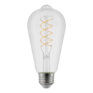 40-Watt Equivalent ST19 Dimmable Fine Bendy Filament LED Vintage Edison Light Bulb Warm White (1-Pack)