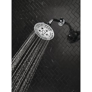 Pivotal 5-Spray Patterns 1.75 GPM 6 in. Wall Mount Fixed Shower Head with H2Okinetic in Chrome
