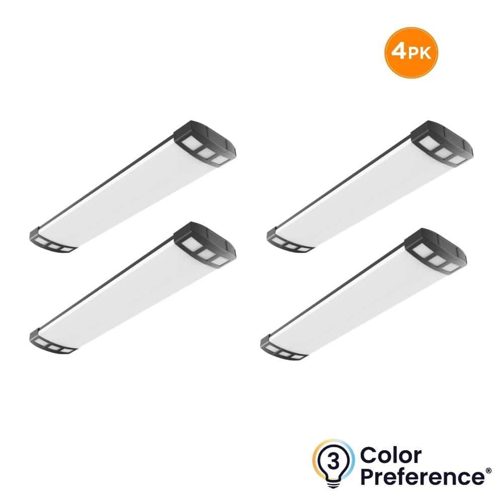 4-Pack NUDECO 4 ft. x 10 in. 5000 Lumens, Integrated LED Dimmable Black Wraparound Light, Selectable 3000K 4000K 5000K price history on PriceWatchPro