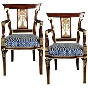 British Colonial Plantation Cherry Mahogany Arm Chair (Set of 2)