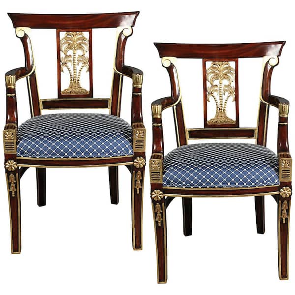 Design Toscano British Colonial Plantation Cherry Mahogany Arm Chair (Set of 2)